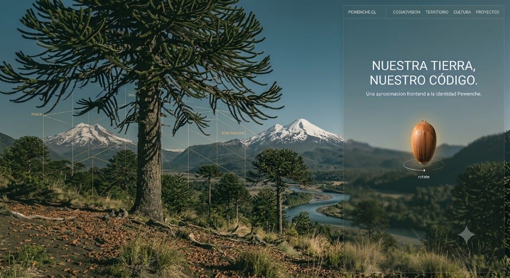 Territorio Pewenche — araucarias, volcán y valle del sur de Chile